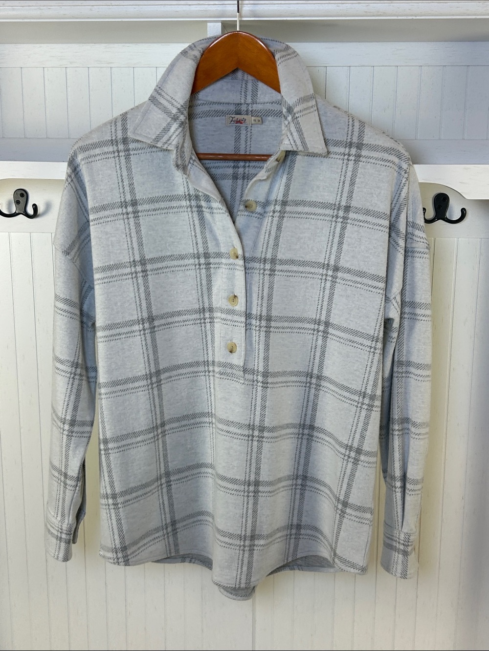 Faherty Gray Plaid Flannel Shirt XS Cozy Fall Outdoor